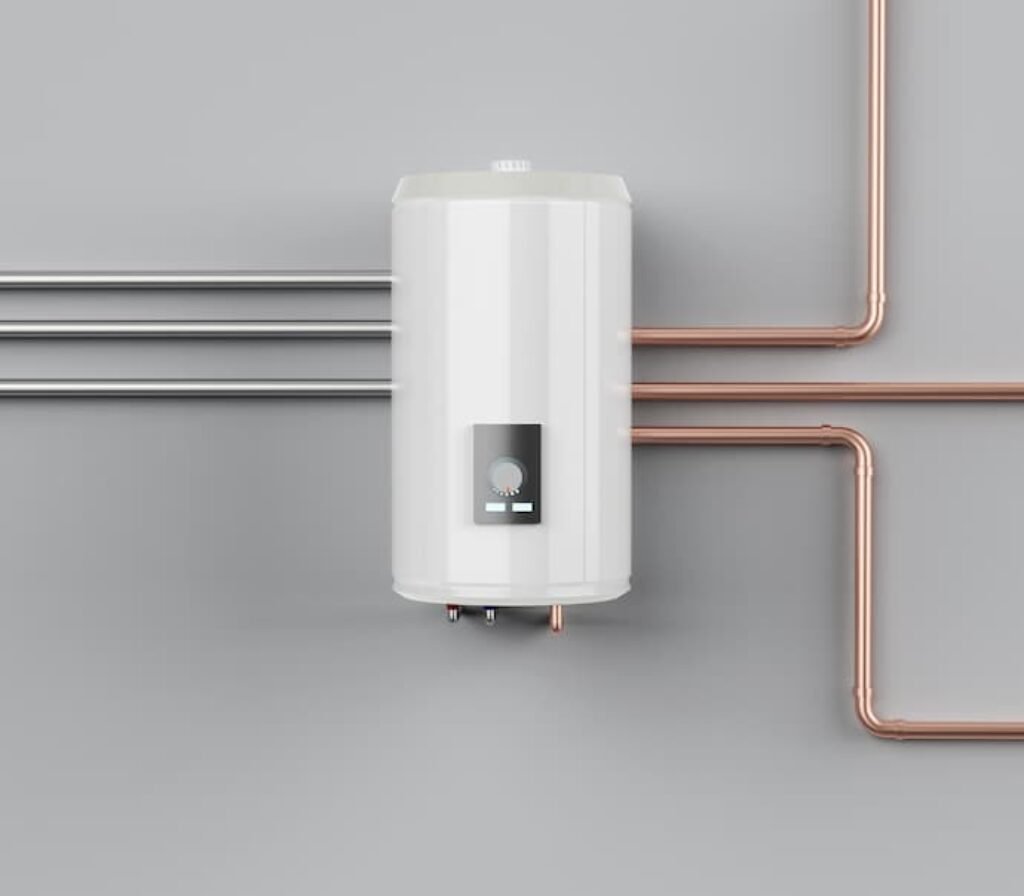 Um dos melhores aquecedores a gás com tubos instalados.