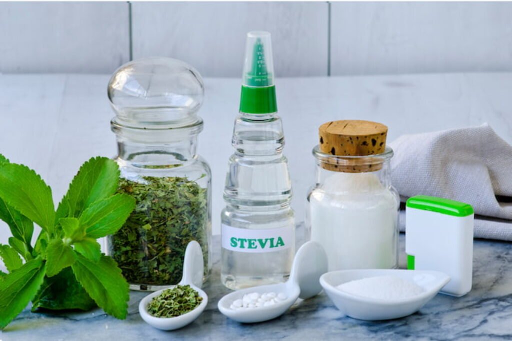 Stevia em diversos compartimentos diferentes.